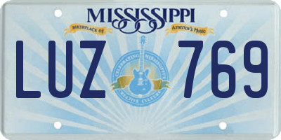 MS license plate LUZ769