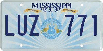 MS license plate LUZ771