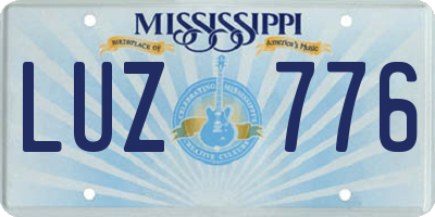 MS license plate LUZ776