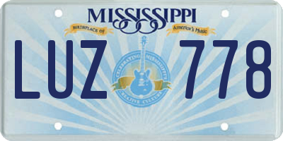 MS license plate LUZ778