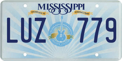 MS license plate LUZ779