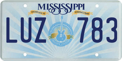 MS license plate LUZ783