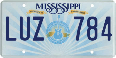 MS license plate LUZ784