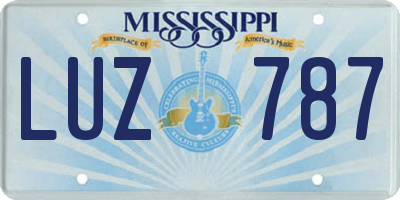 MS license plate LUZ787