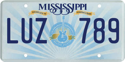MS license plate LUZ789