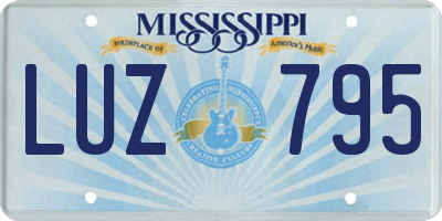 MS license plate LUZ795