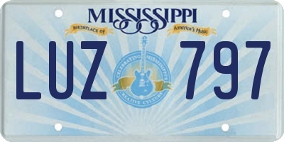 MS license plate LUZ797