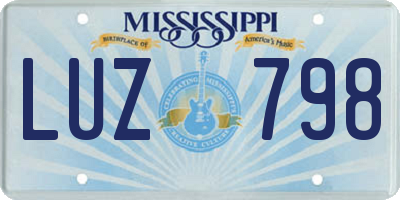 MS license plate LUZ798