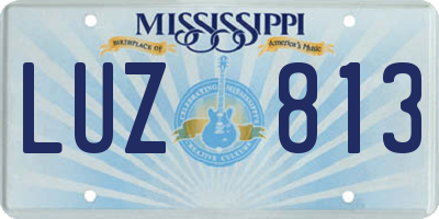 MS license plate LUZ813