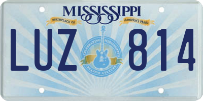 MS license plate LUZ814