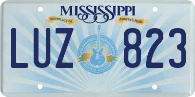 MS license plate LUZ823