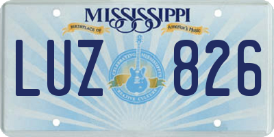 MS license plate LUZ826