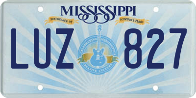 MS license plate LUZ827