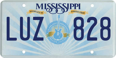 MS license plate LUZ828
