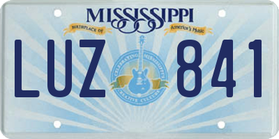 MS license plate LUZ841