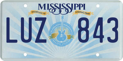MS license plate LUZ843