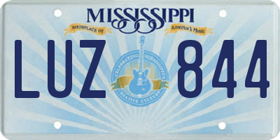 MS license plate LUZ844