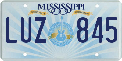 MS license plate LUZ845