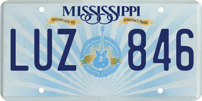 MS license plate LUZ846
