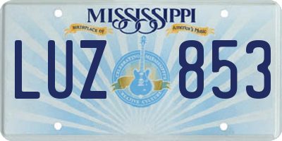 MS license plate LUZ853