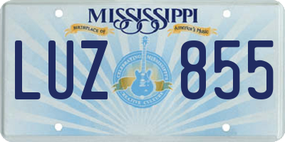 MS license plate LUZ855