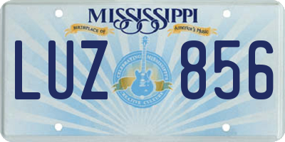 MS license plate LUZ856