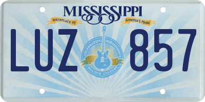 MS license plate LUZ857