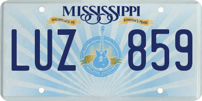 MS license plate LUZ859