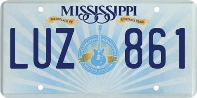 MS license plate LUZ861