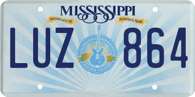 MS license plate LUZ864