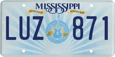 MS license plate LUZ871