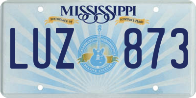 MS license plate LUZ873