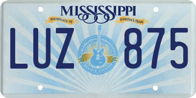 MS license plate LUZ875