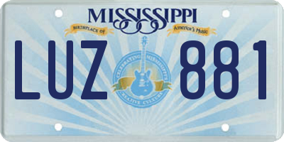 MS license plate LUZ881