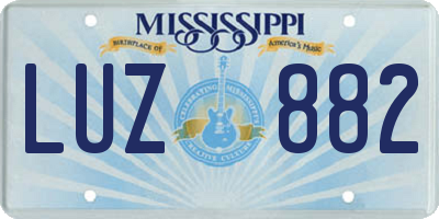 MS license plate LUZ882