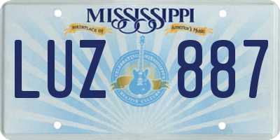 MS license plate LUZ887