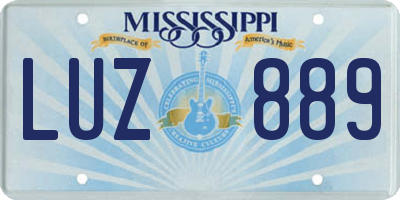 MS license plate LUZ889