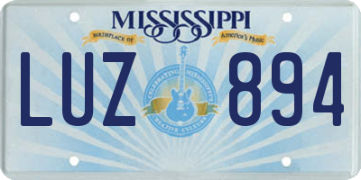 MS license plate LUZ894