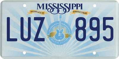 MS license plate LUZ895
