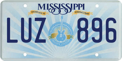 MS license plate LUZ896
