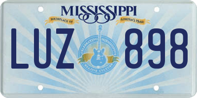 MS license plate LUZ898