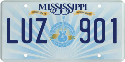 MS license plate LUZ901