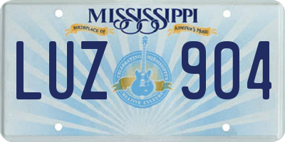 MS license plate LUZ904