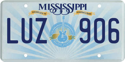 MS license plate LUZ906
