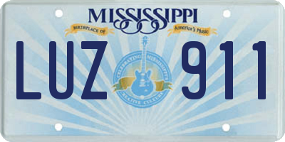 MS license plate LUZ911
