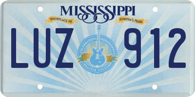 MS license plate LUZ912