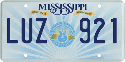 MS license plate LUZ921