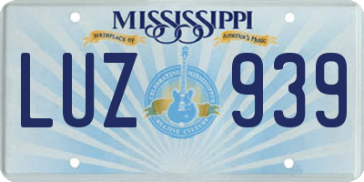 MS license plate LUZ939