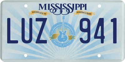 MS license plate LUZ941
