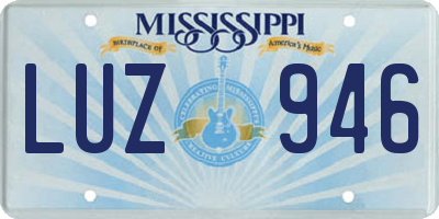 MS license plate LUZ946